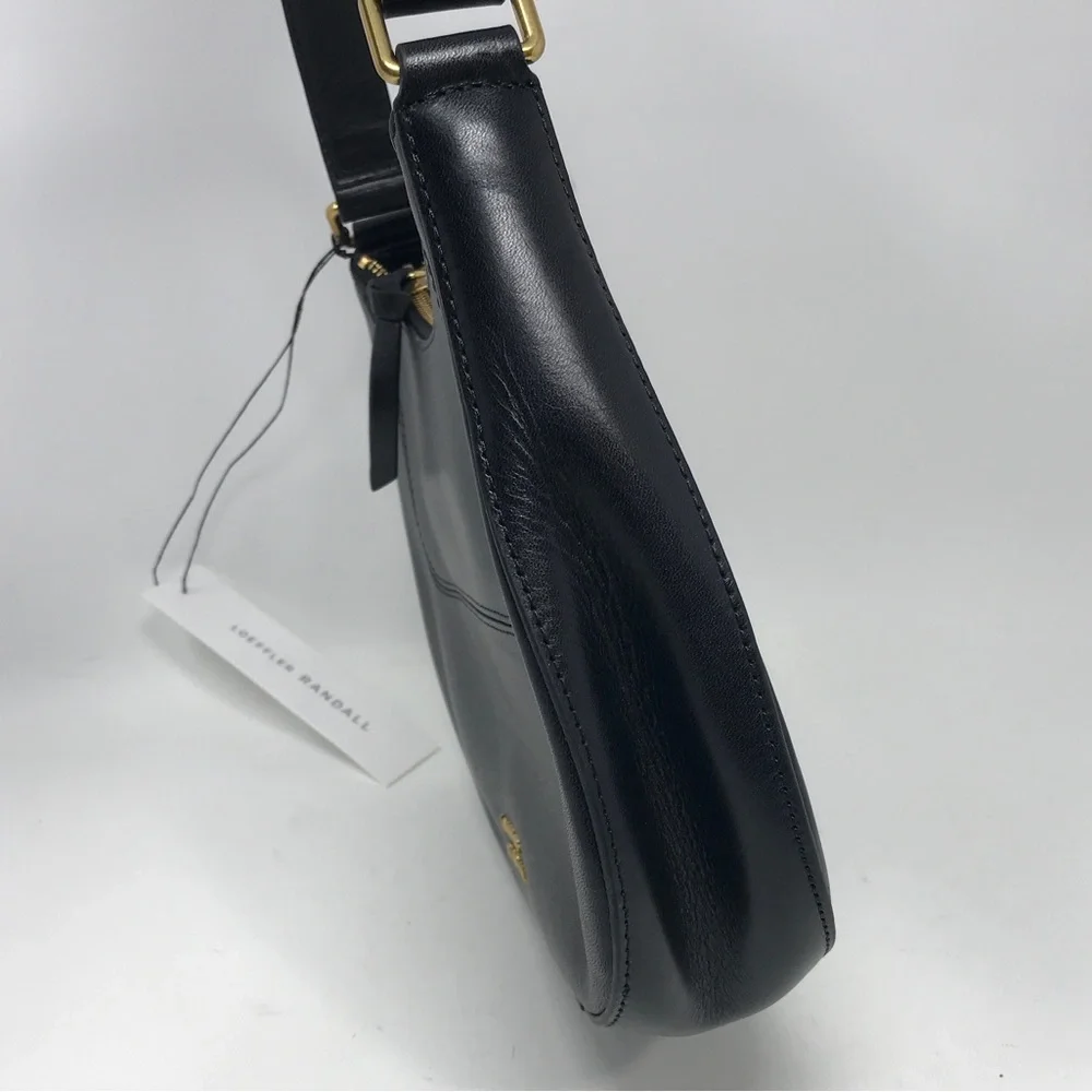 Loeffler Randall Greta Leather Shoulder Bag, Size M - Black/Gold Women's - Picture 13 of 16